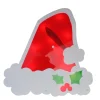 12.5" Lighted White And Red Santa Hat Christmas Window Silhouette Decoration
