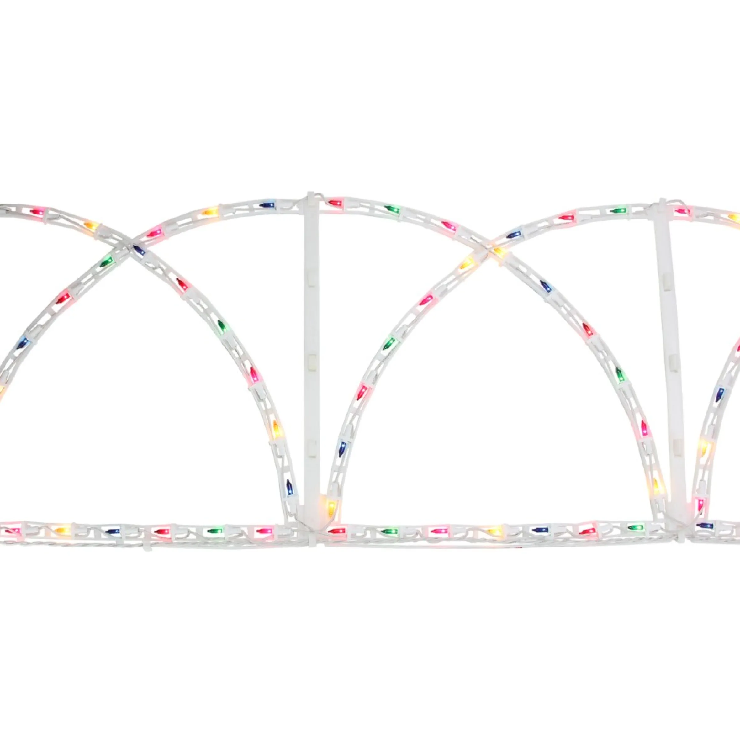 7.5' Lighted White Christmas Pathway Fence - Multi-Color Lights