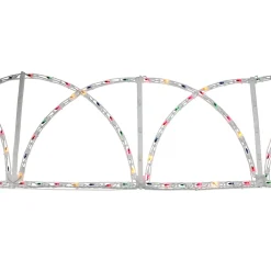 7.5' Lighted White Christmas Pathway Fence - Multi-Color Lights