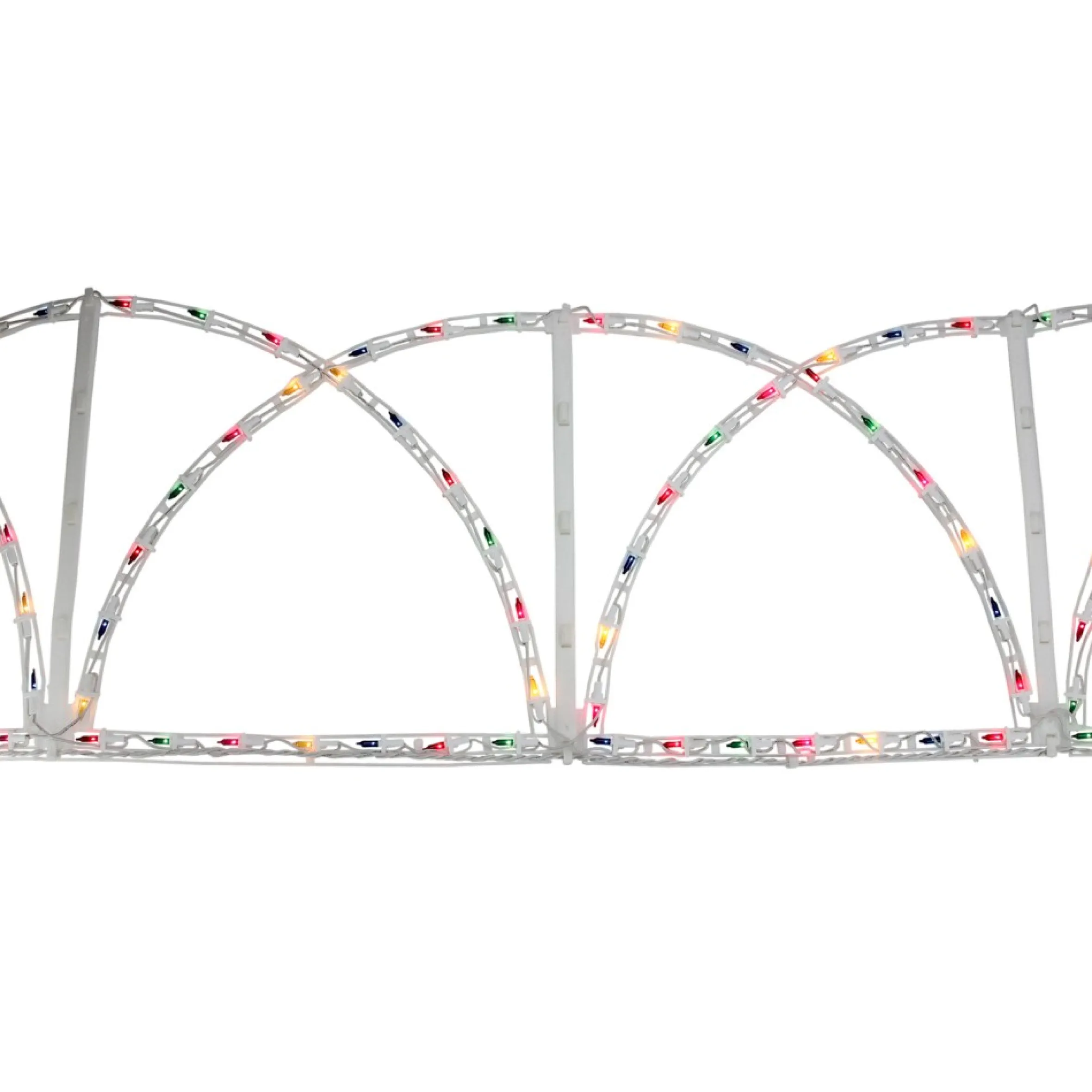 7.5' Lighted White Christmas Pathway Fence - Multi-Color Lights