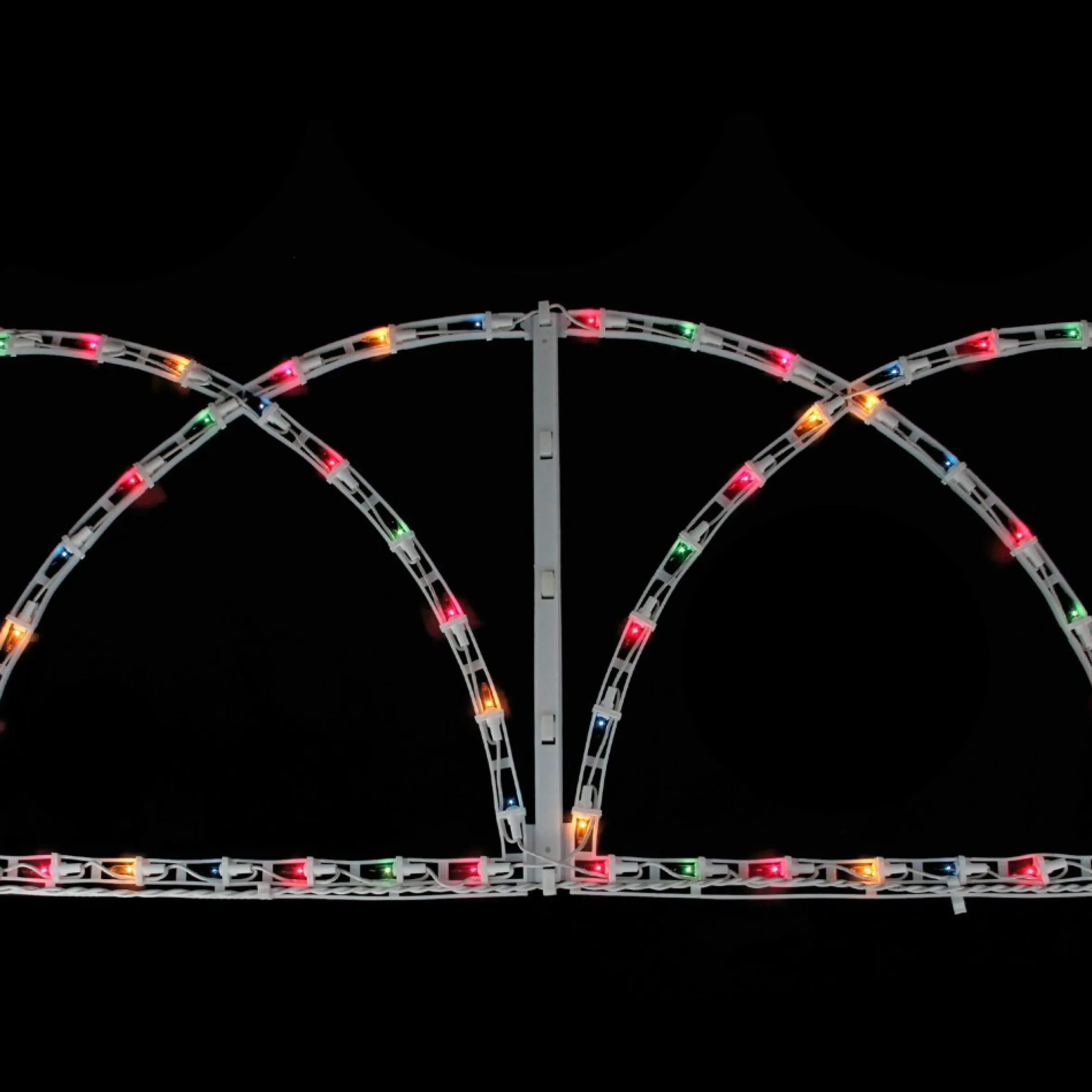 7.5' Lighted White Christmas Pathway Fence - Multi-Color Lights