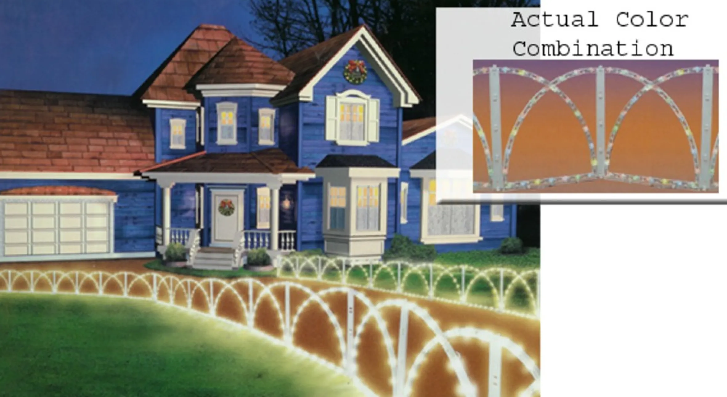 7.5' Lighted White Christmas Pathway Fence - Multi-Color Lights