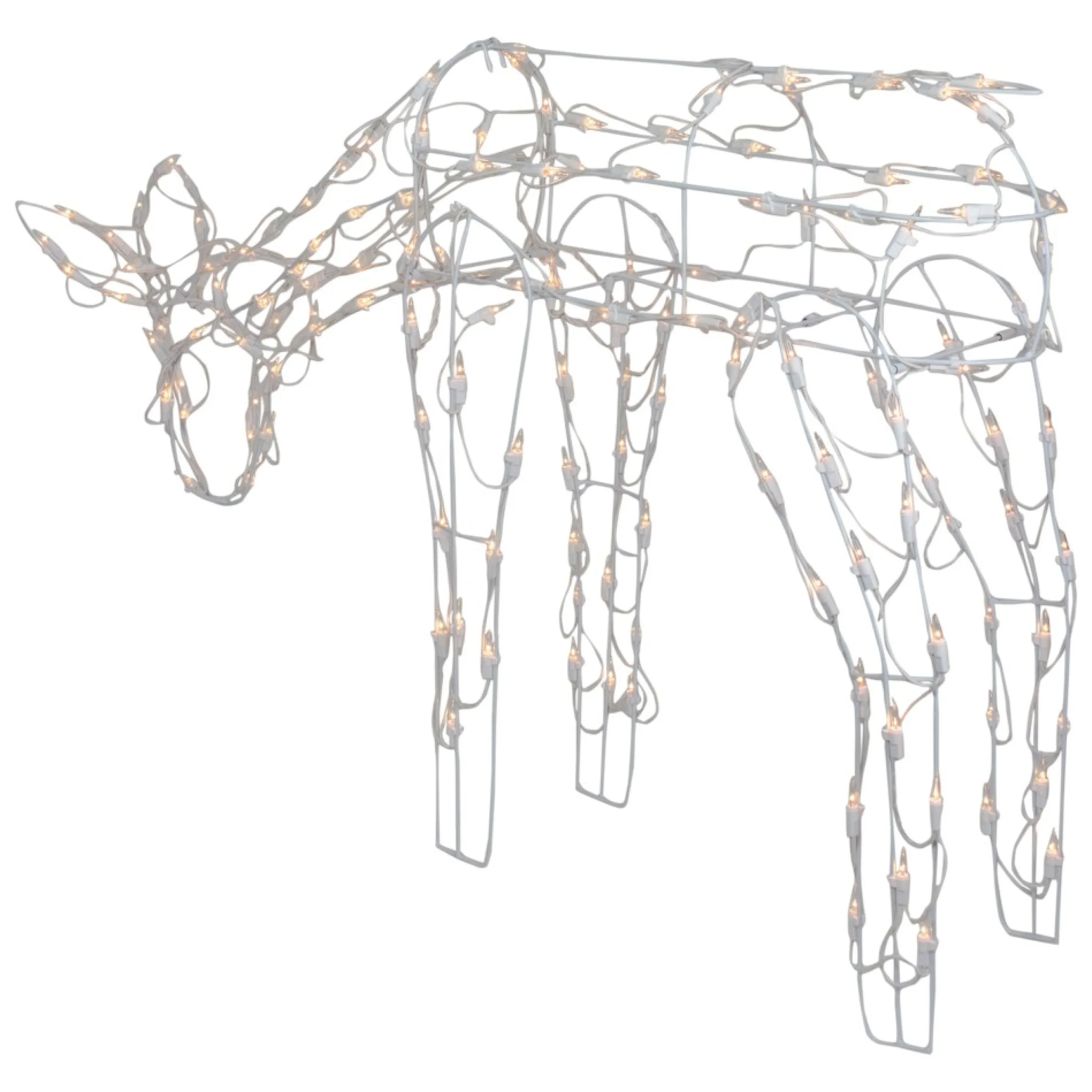 42" Lighted White Feeding Reindeer Outdoor Christmas Decoration