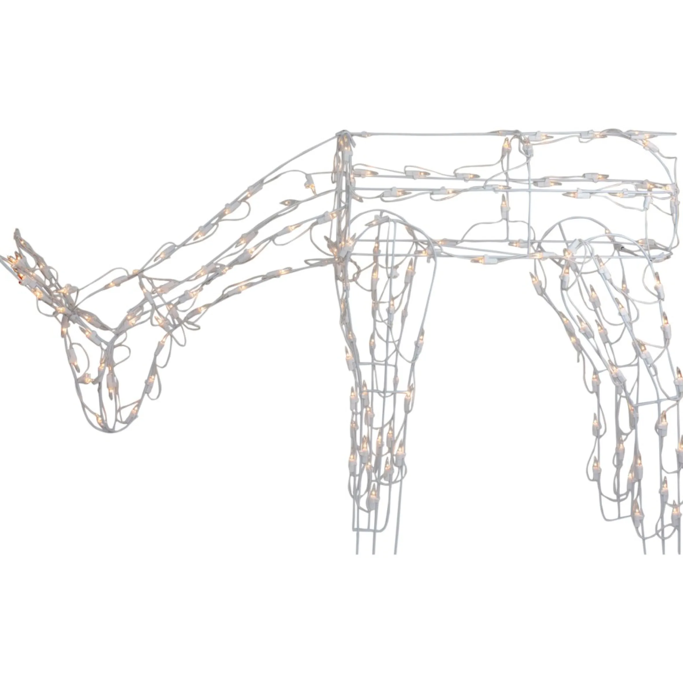 42" Lighted White Feeding Reindeer Outdoor Christmas Decoration