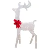 52" Lighted White Mesh Standing Buck Outdoor Christmas Decoration - Clear Lights