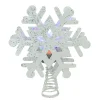 12" Lighted White Snowflake Christmas Tree Topper - Multicolor Lights