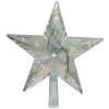 9.5" Lighted White Star Christmas Tree Topper - White And Multicolor Led Lights