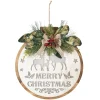 12" Lighted Wooden "Merry Christmas" Round Christmas Wall Decoration