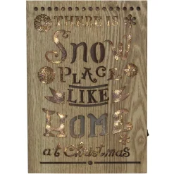 10" Lighted Wooden "Snow Place Like Home" Christmas Wall Decoration