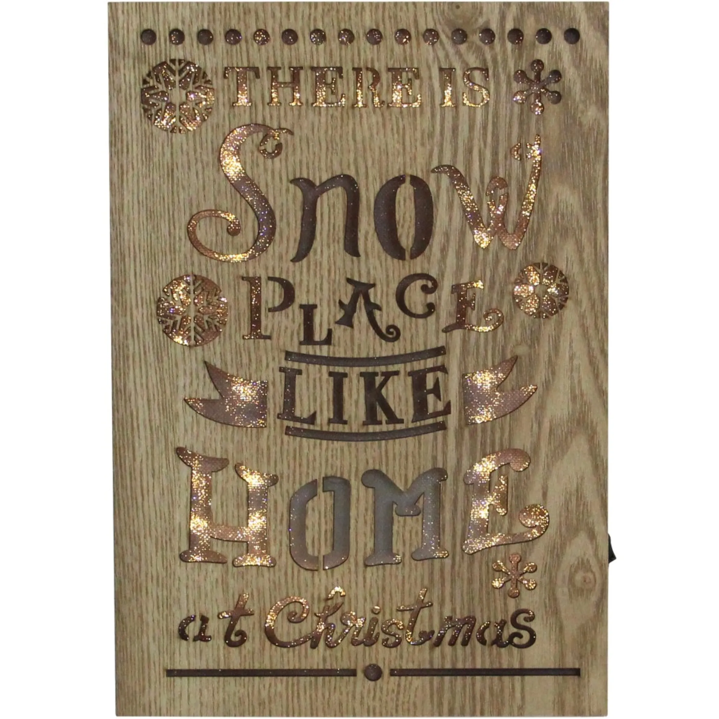 10" Lighted Wooden "Snow Place Like Home" Christmas Wall Decoration