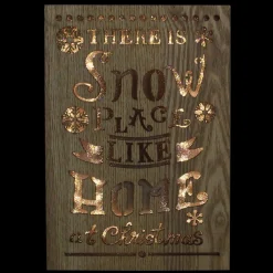 10" Lighted Wooden "Snow Place Like Home" Christmas Wall Decoration