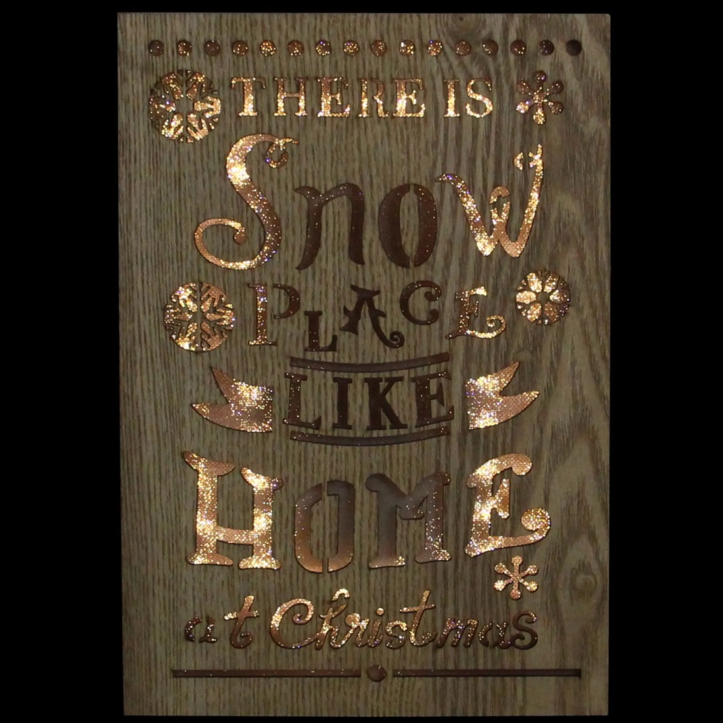 10" Lighted Wooden "Snow Place Like Home" Christmas Wall Decoration