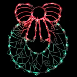 16" Lighted Wreath Christmas Window Silhouette Decoration