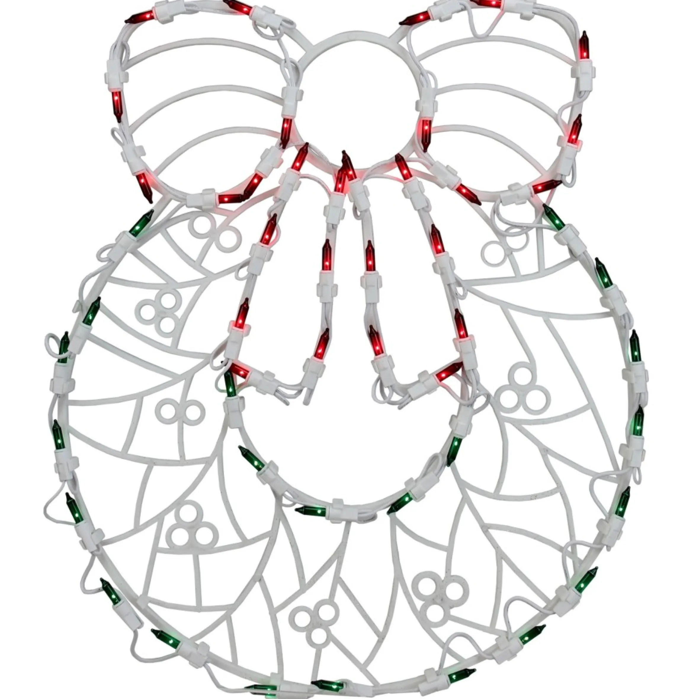 16" Lighted Wreath Christmas Window Silhouette Decoration