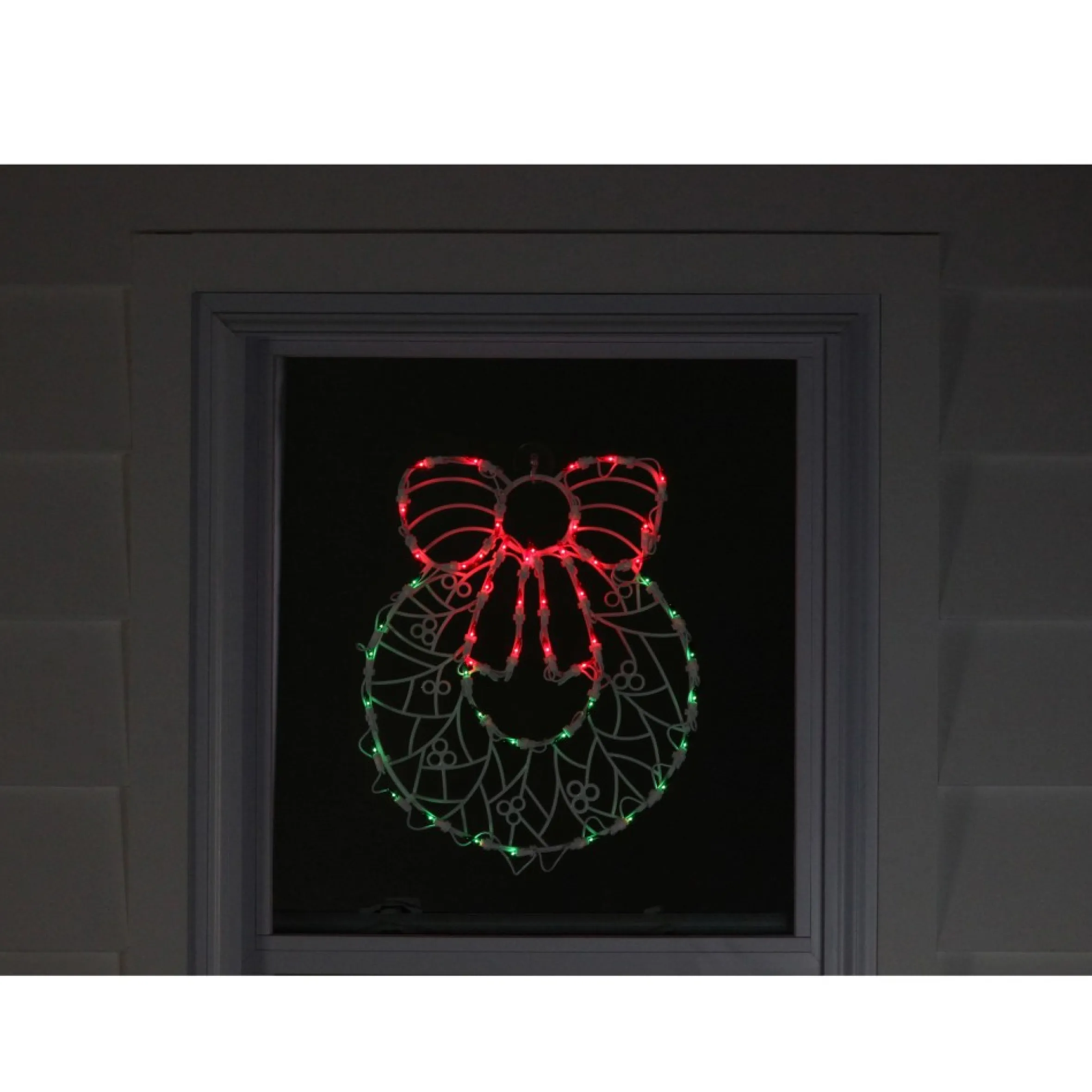 16" Lighted Wreath Christmas Window Silhouette Decoration