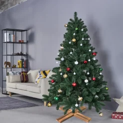 Light Wood Artificial Christmas Tree Stand - For Trees Up To 7.75Ft Tall