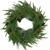 Long Needle Pine And Mixed Foliage Artificial Christmas Wreath, 25-Inch, Unlit