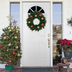 Lush Mixed Pine Artificial Christmas Wreath, 24-Inch, Unlit
