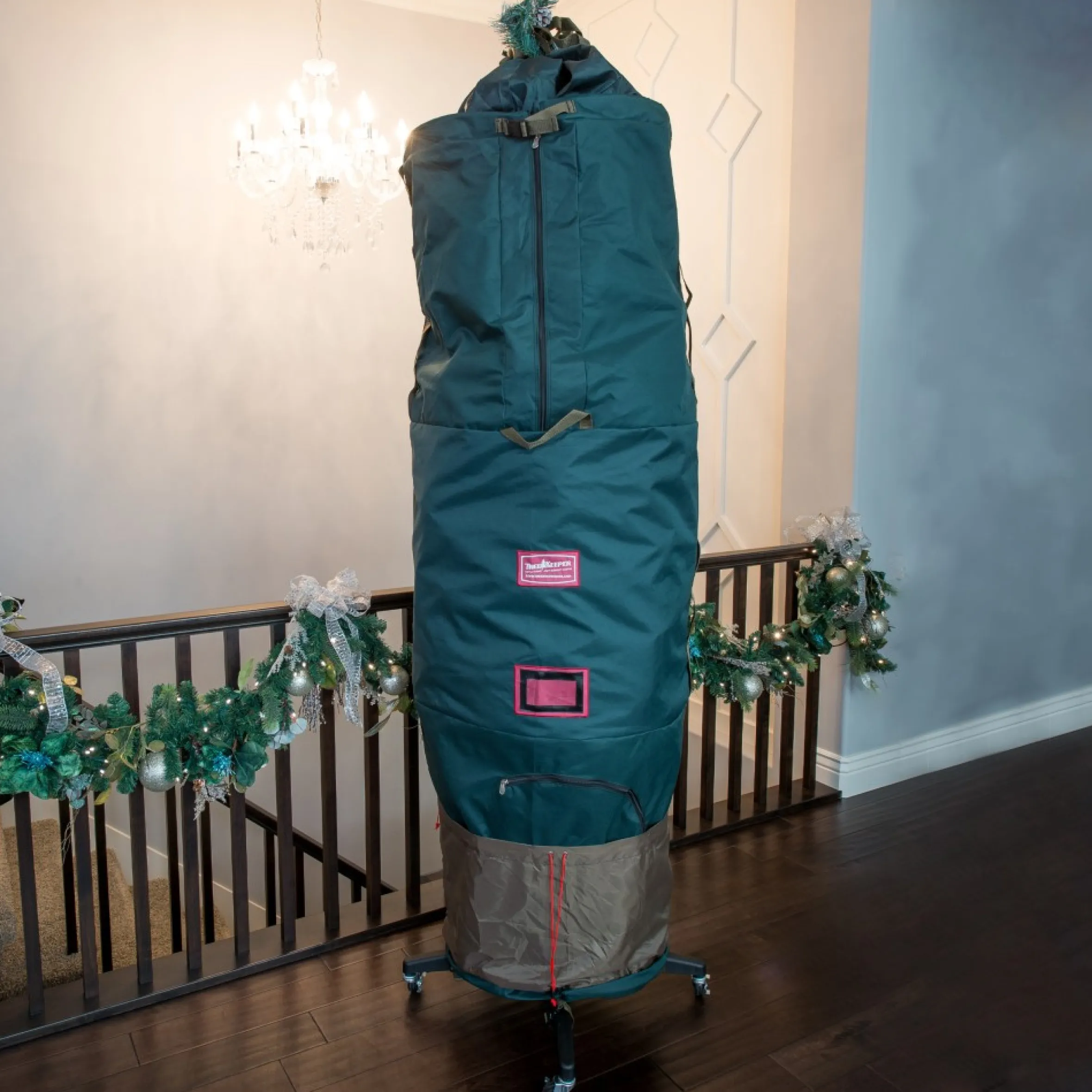 89" Medium Green Upright Christmas Tree Protective Storage Bag - For Artificial Trees