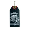 19.25" Merry Christmas To You Hanging Chalkboard Sign With Bow Christmas Decoration