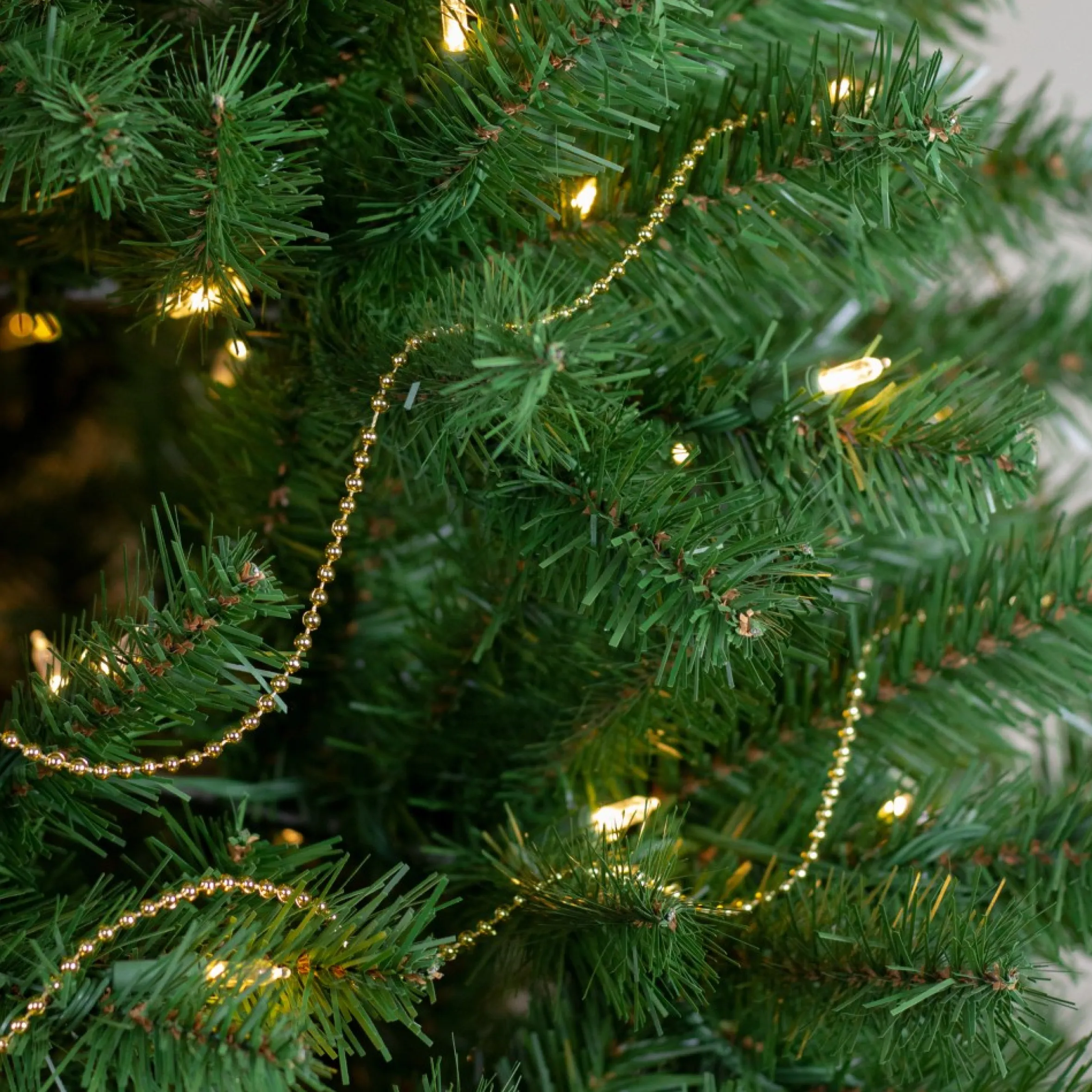 66' Metallic Gold Beaded Christmas Garland - Unlit