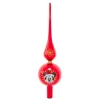 12" Mickey Glass Christmas Tree Topper, Unlit