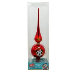 12" Mickey Glass Christmas Tree Topper, Unlit