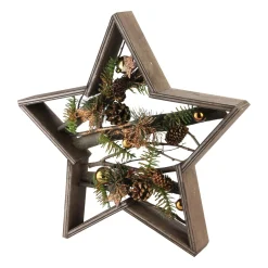 15.25" Mixed Branches In Star Wood Frame Table Or Wall Decoration