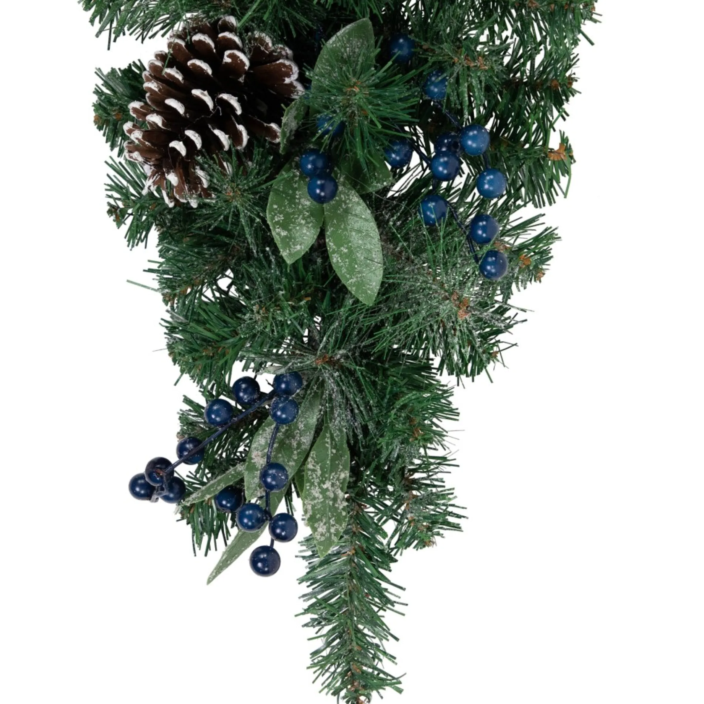 28" Mixed Pine And Blueberries Artificial Christmas Teardrop Swag - Unlit