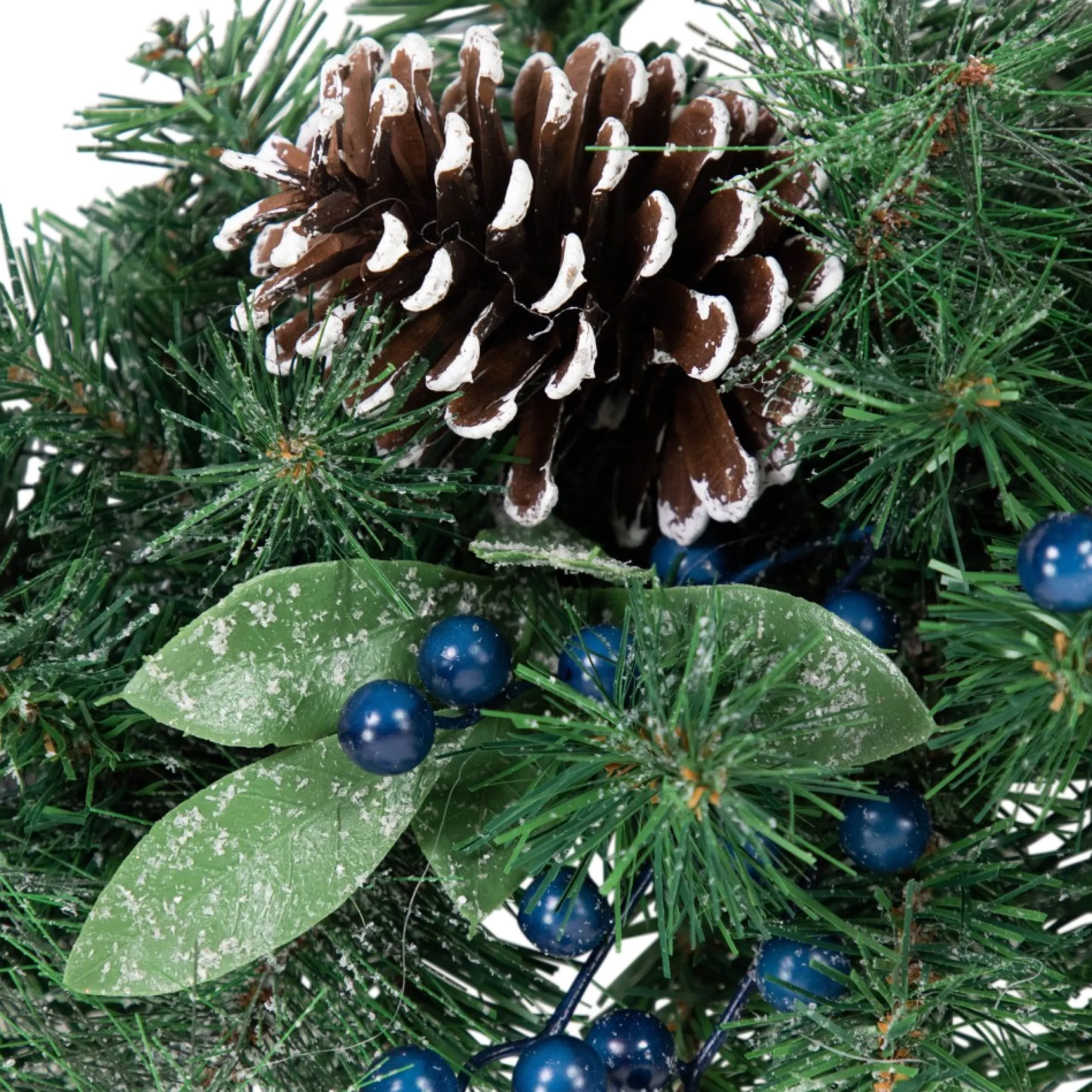 28" Mixed Pine And Blueberries Artificial Christmas Teardrop Swag - Unlit