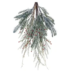 23.25" Mixed Pine Berry Artificial Christmas Teardrop Swag, Unlit