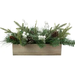 20" Mixed Pine With Pine Cones And Berries Christmas Floral Arrangement