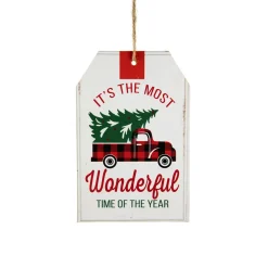 6" Most Wonderful Time Of The Year Christmas Tag Sign Ornament
