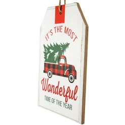 6" Most Wonderful Time Of The Year Christmas Tag Sign Ornament