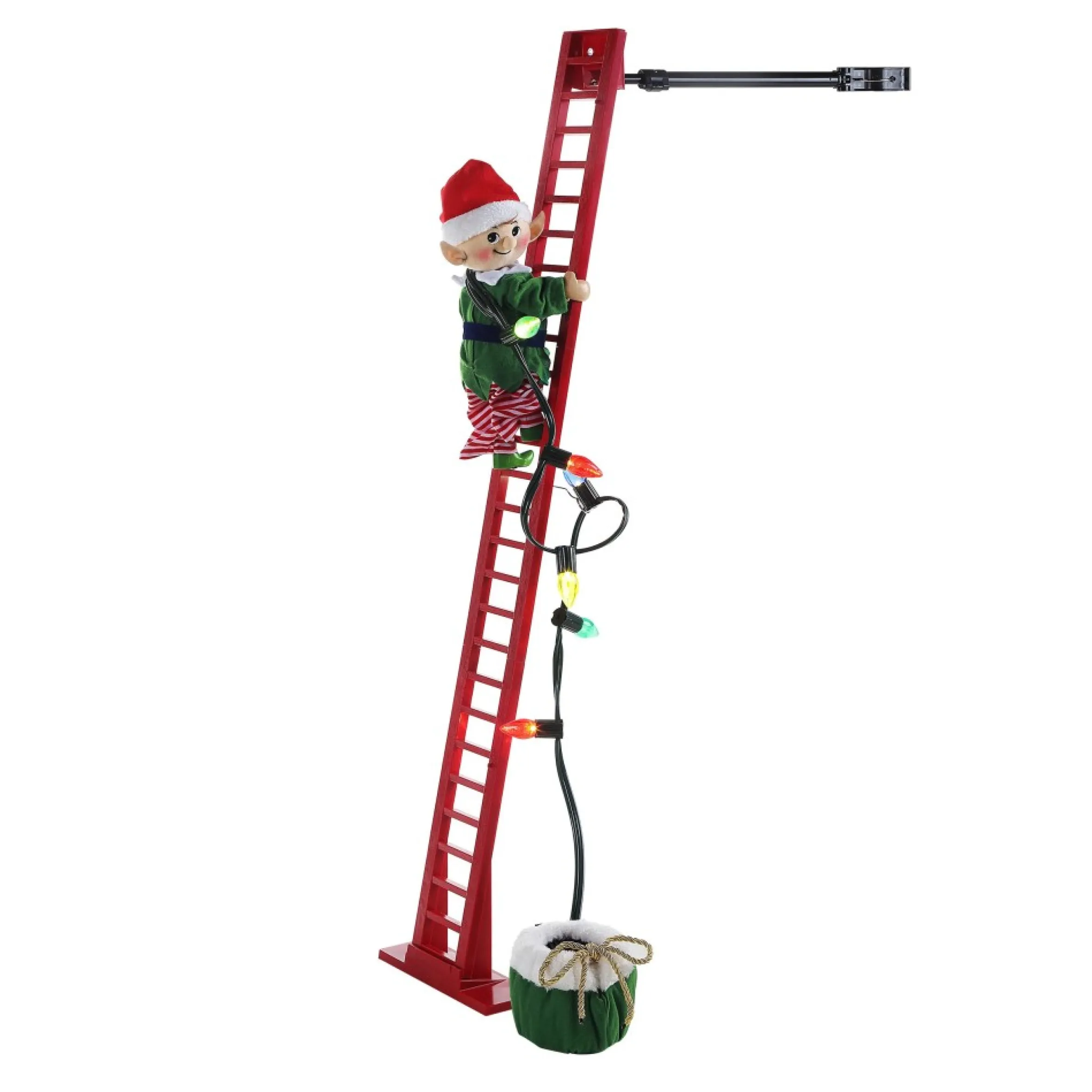 Mr. Christmas Animated And Musical Climbing Elf With Light Strand Decoration