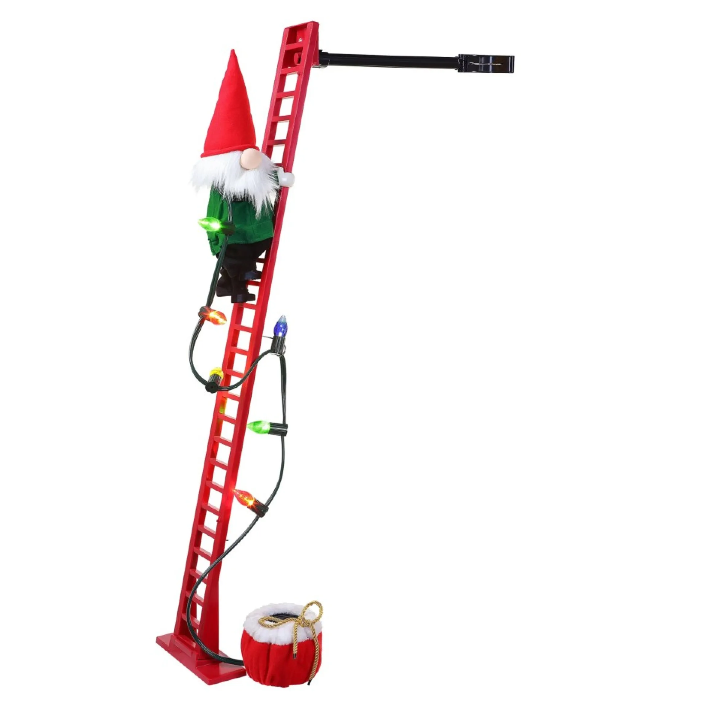 Mr. Christmas Animated And Musical Climbing Gnome With Light Strand Decoration