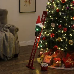 Mr. Christmas Animated And Musical Climbing Gnome With Light Strand Decoration