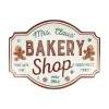 18" Mrs. Claus' Bakery Shop Metal Christmas Wall Sign