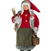 18" Mrs. Clause Carrying A Basket Of Gifts And Firewood Christmas Figure