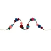 4.5' Multi-Color Bohemian Christmas Pom Pom Beaded Garland