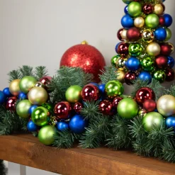 6' Multi-Color 2-Finish Shatterproof Ball Christmas Garland