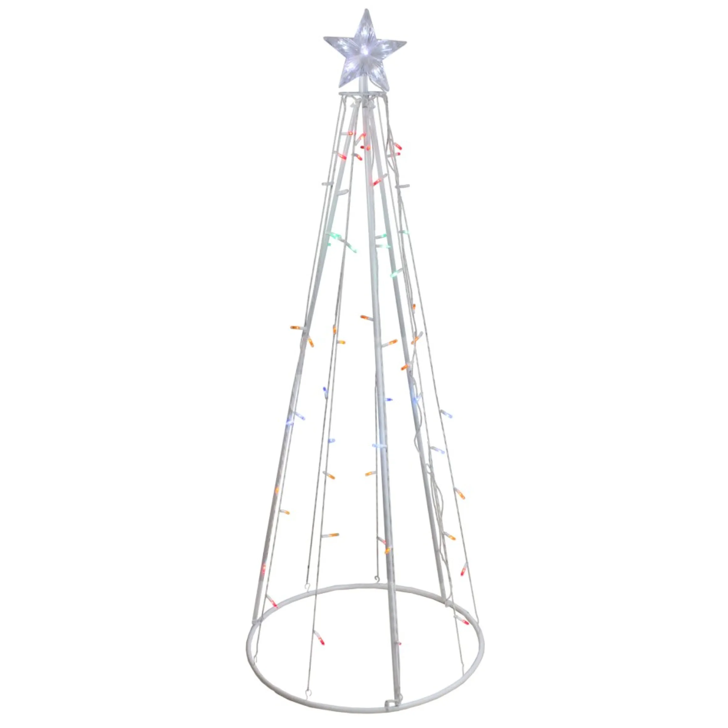 5' Multi-Color Led Lighted Cone Christmas Tree Outdoor Decor