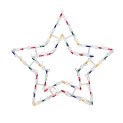 16" Multi-Color Lighted Star Christmas Window Silhouette Decoration
