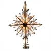 10" Multi-Point Star Of Bethlehem Glass Gem Christmas Tree Topper, Clear Lights