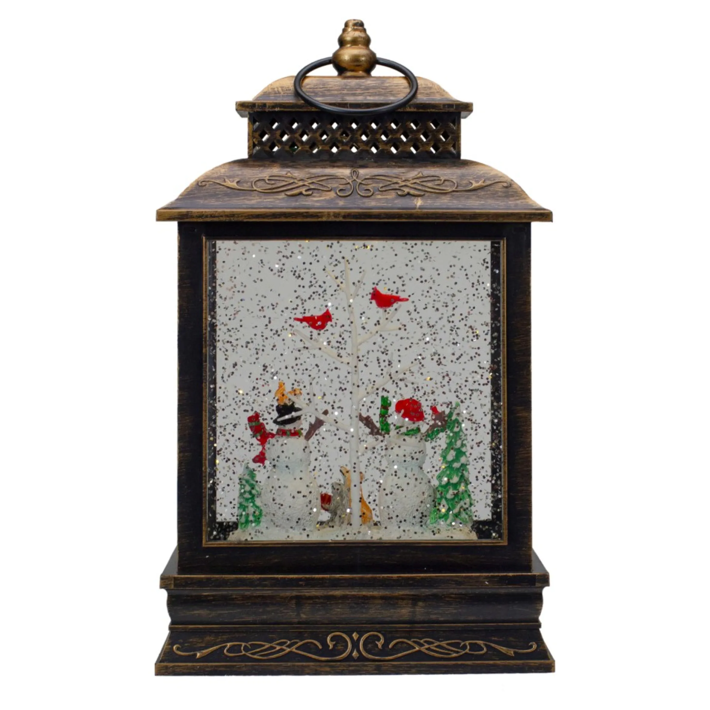 12" Musical Lighted Snowmen Christmas Snow Globe Lantern