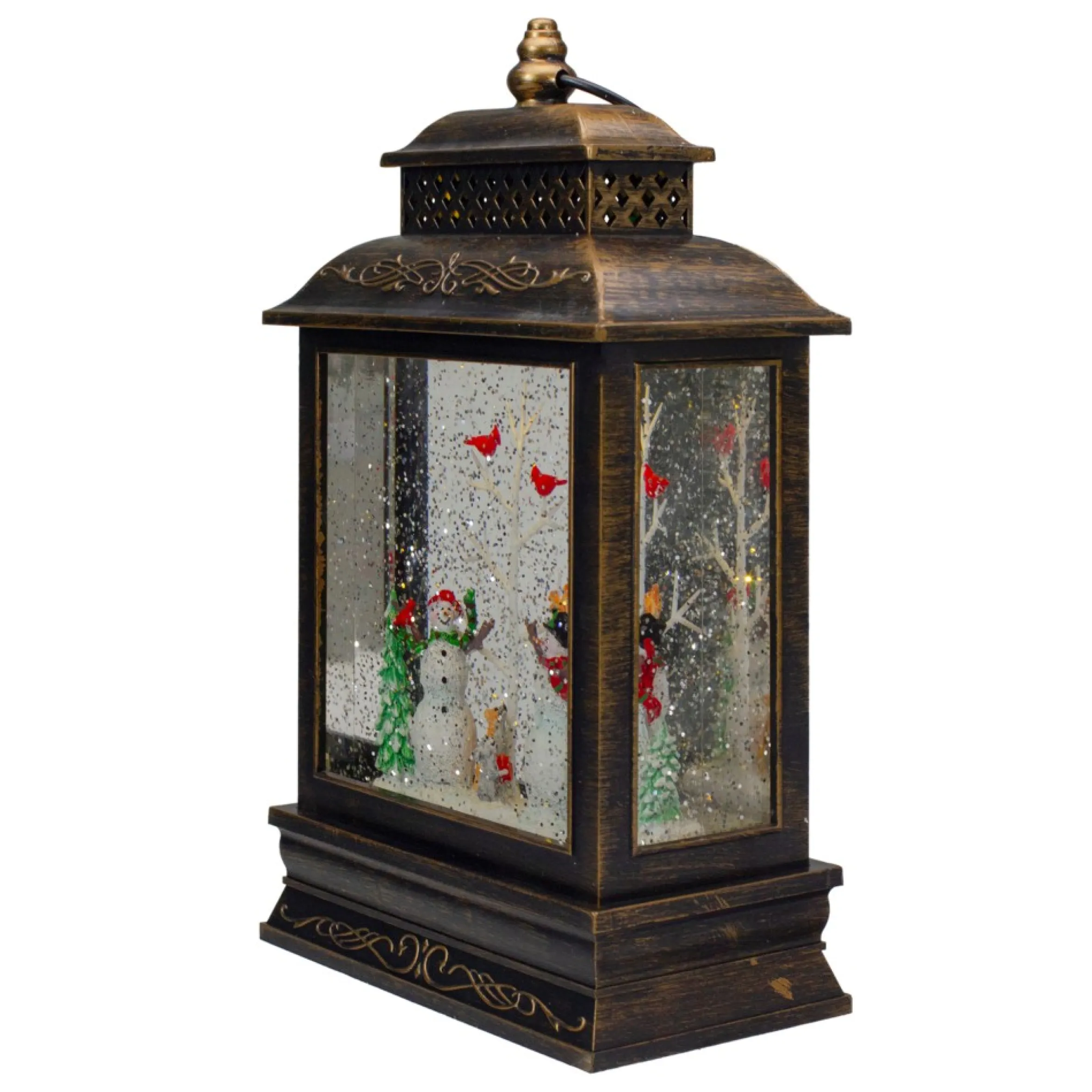 12" Musical Lighted Snowmen Christmas Snow Globe Lantern