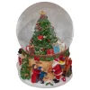 5" Musical Santa Giving Gifts Christmas Tree Snow Globe