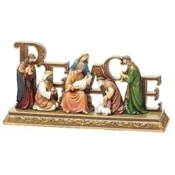 12" Nativity Scene "Peace" Figurine Christmas Tabletop Decor
