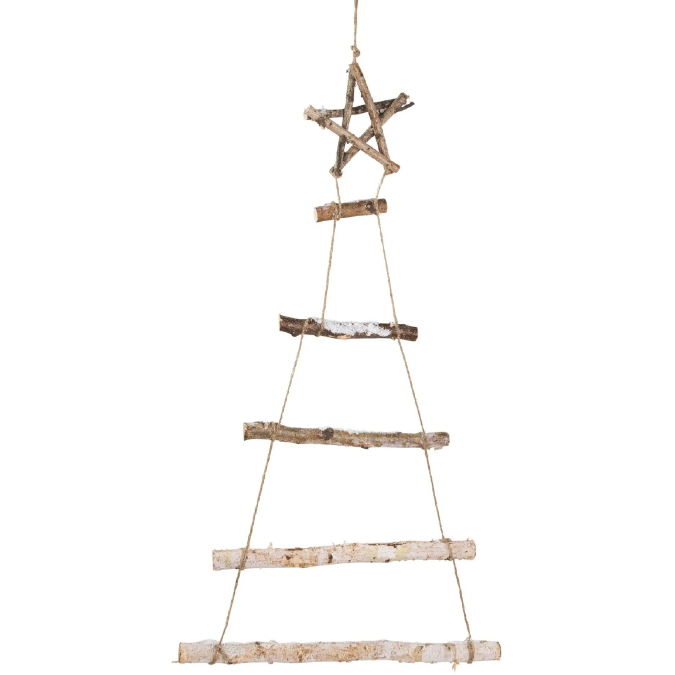 34" Natural Twig Tree With Star Wall Hanging Christmas Decoration