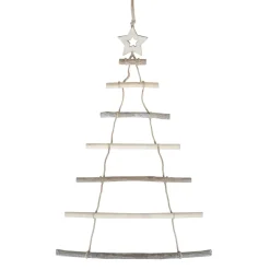 31" Natural Wood Twig Tree With Star Hanging Christmas Decoration